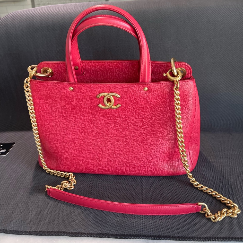 2017 Chanel Caviar Leather Top Handle Bag with Shoulder Strap